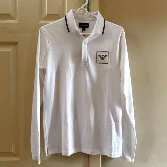 Emporio Armani Boy's Long Sleeve Polo Shirt Size 16 New with Tags - Main Image